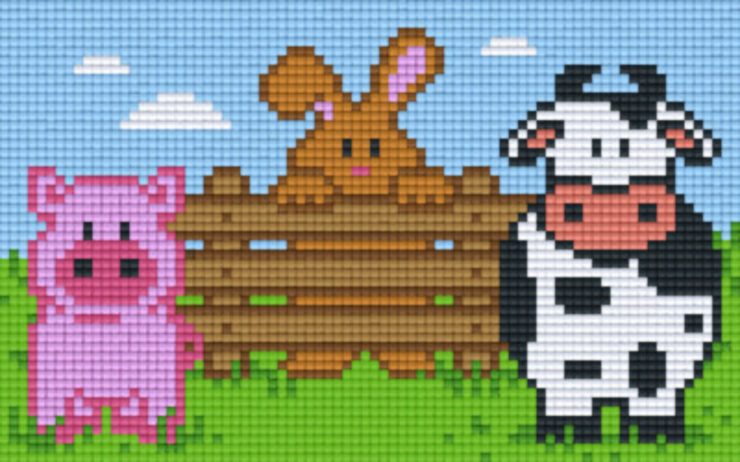 Farm Animals Two [2] Baseplate PixelHobby Mini-mosaic Art Kits image 0
